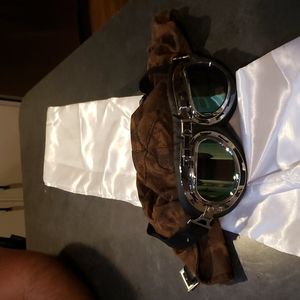 Aviator Cap with Glasses and White Scarf (Halloween Costume Accessories)